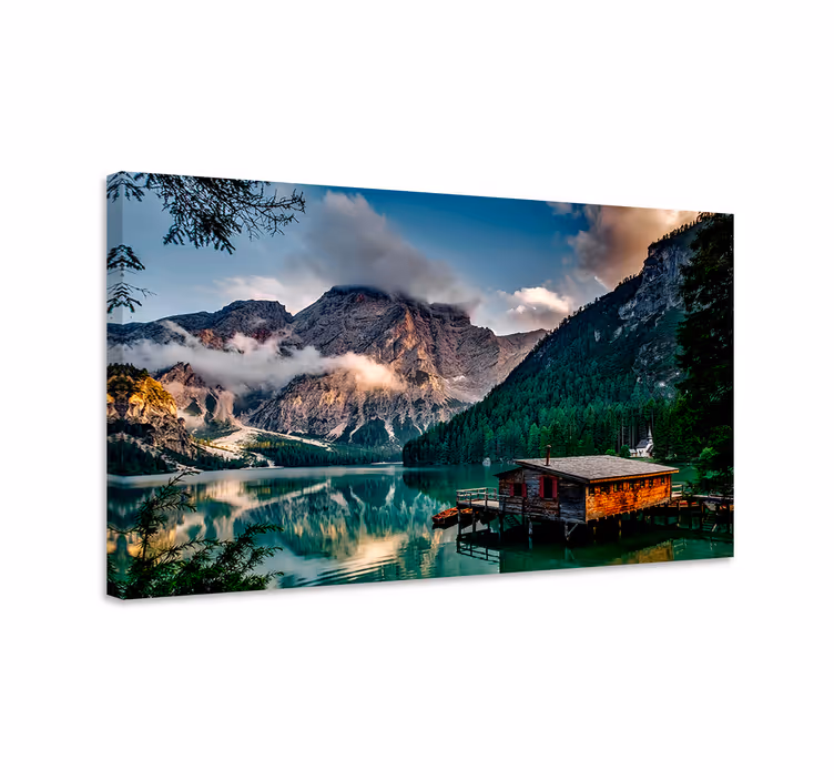 Cuadro paisajes vista del lago en la montaña - TenVinilo
