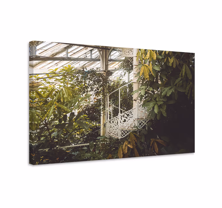 Cuadro de flores composición de verdor exuberante - TenVinilo