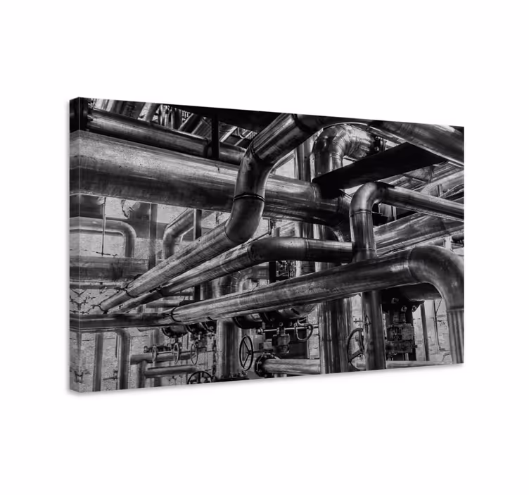 Cuadro ornamental red de tuberías industriales - TenVinilo