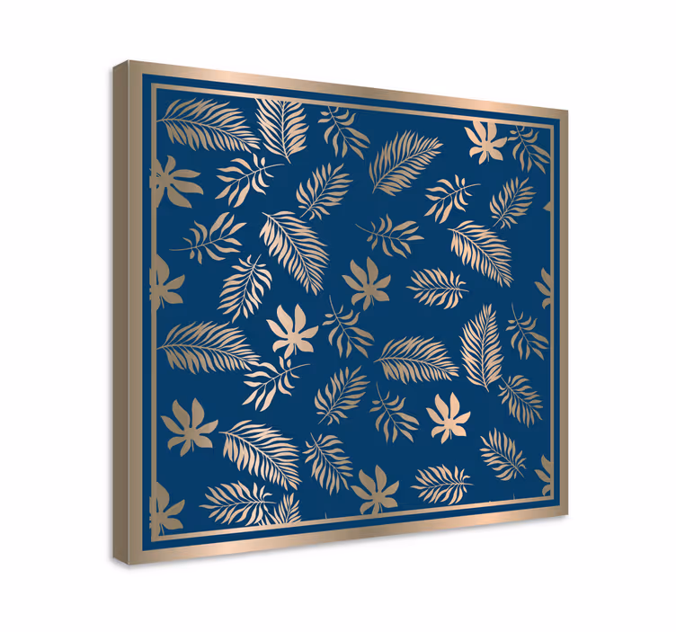 Cuadro de flores diseño de patrón de follaje - TenVinilo