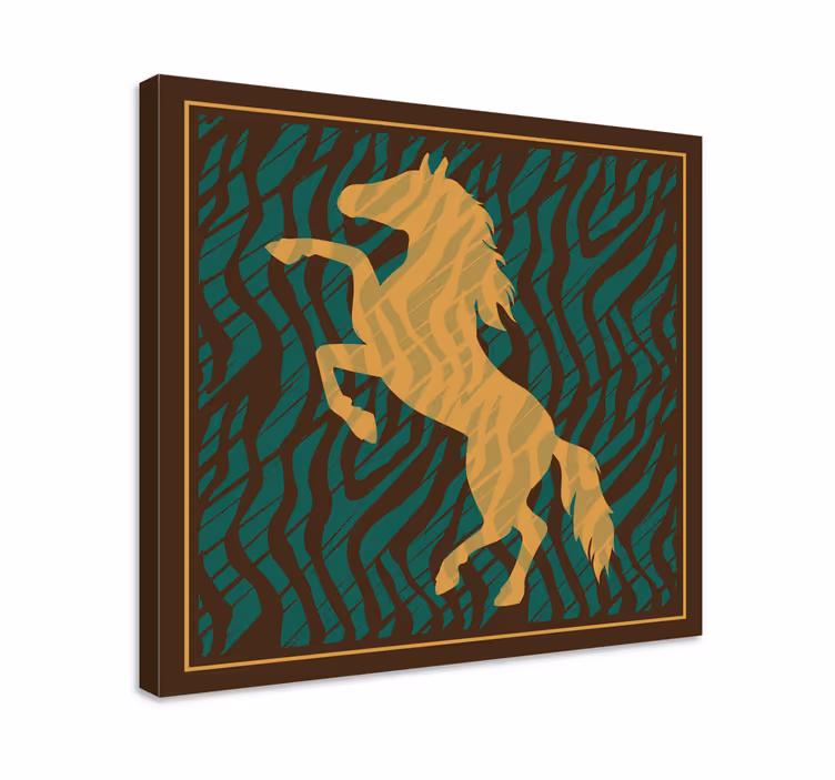 Cuadro caballos majestuosa silueta galopante - TenVinilo
