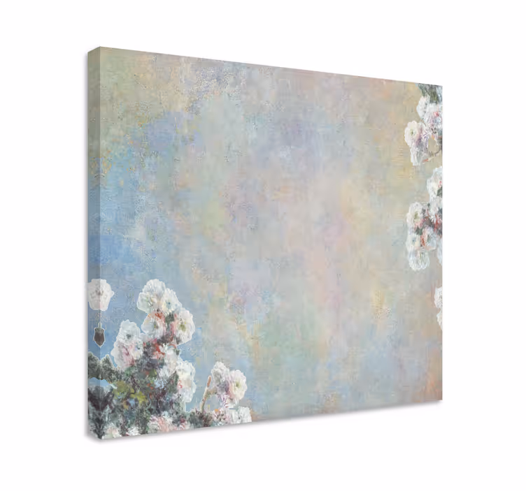 Cuadro vintage Fondo pintado con flores - TenVinilo