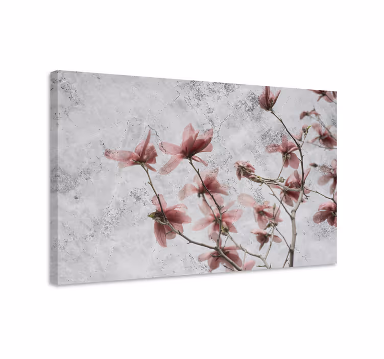 Cuadro de flores pétalos rosados suaves - TenVinilo