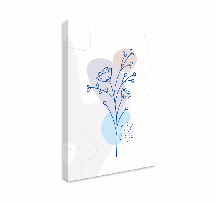 Cuadro de flores composición de contornos florales - TenVinilo