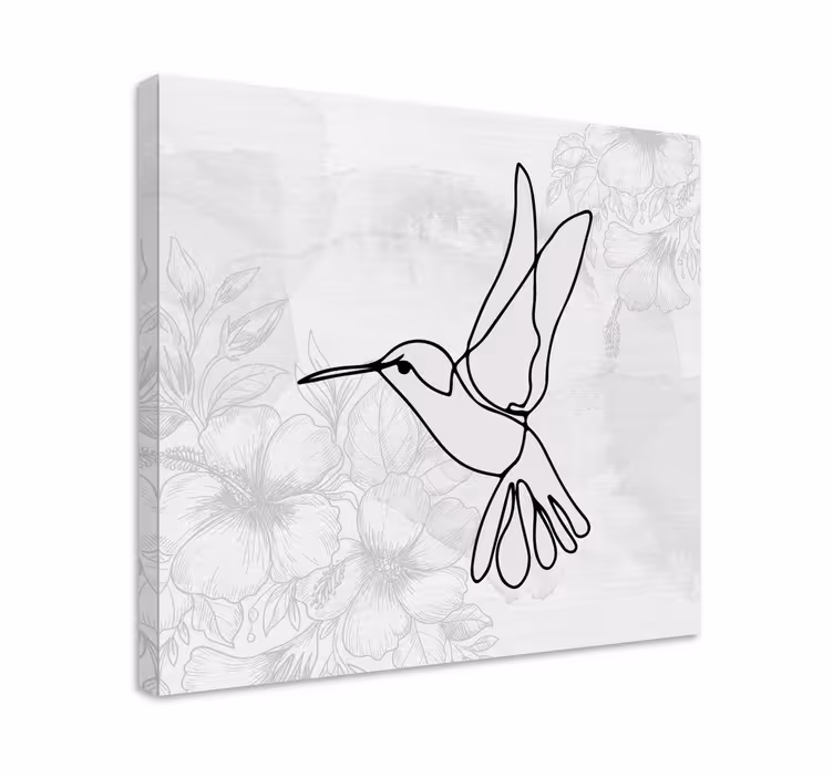Cuadro aves silueta elegante de colibrí - TenVinilo