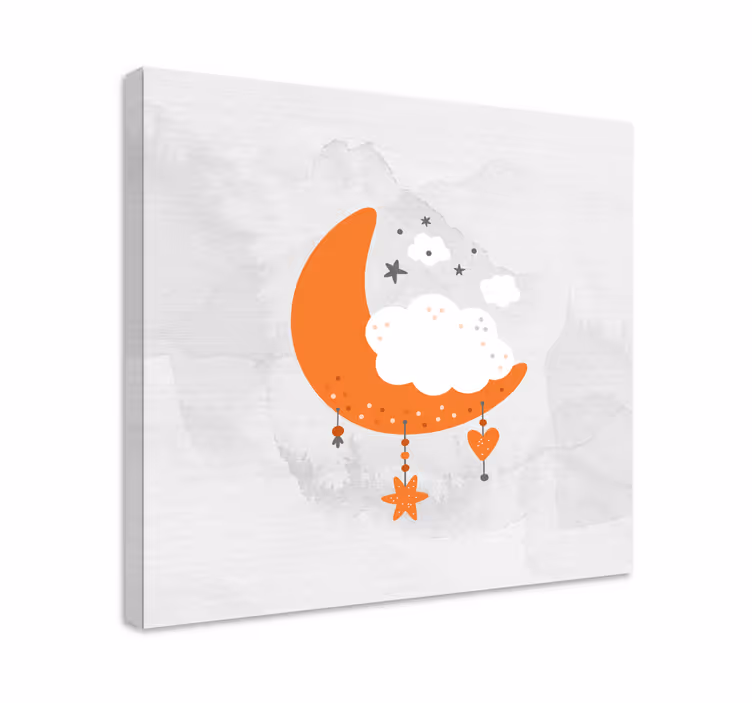 Cuadro para bebés luna nublada colgante - TenVinilo