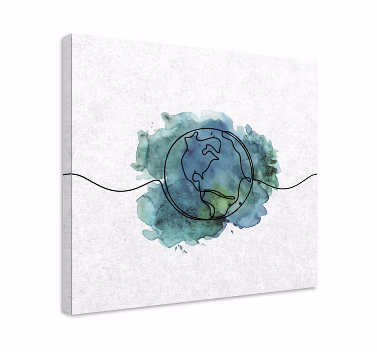 Cuadro mapa contorno contemporáneo de la tierra - TenVinilo