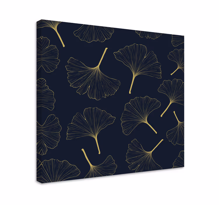 Cuadro de flores con patrón de hojas de ginkgo - TenVinilo