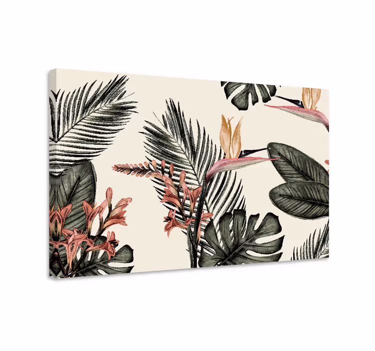 Cuadro de flores escena floral tropical - TenVinilo