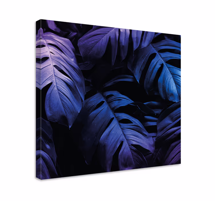 Cuadro de flores exposición de follaje tropical - TenVinilo