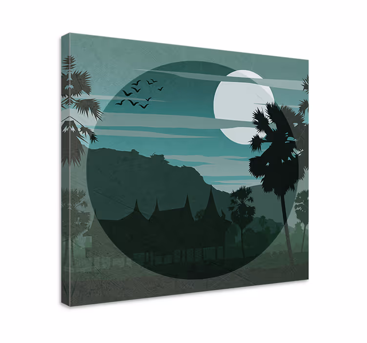 Cuadro paisajes vista sereno a la luz de la luna - TenVinilo