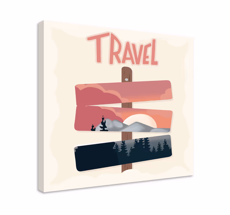 Cuadro ciudades señal de viaje - TenVinilo