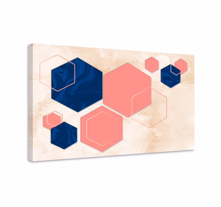 Cuadro figuras geométricas formas hexagonales abstractas - TenVinilo