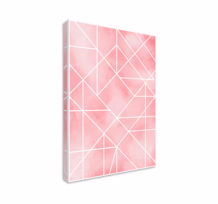 Cuadro figuras geométricas patrón rosa geométrico - TenVinilo