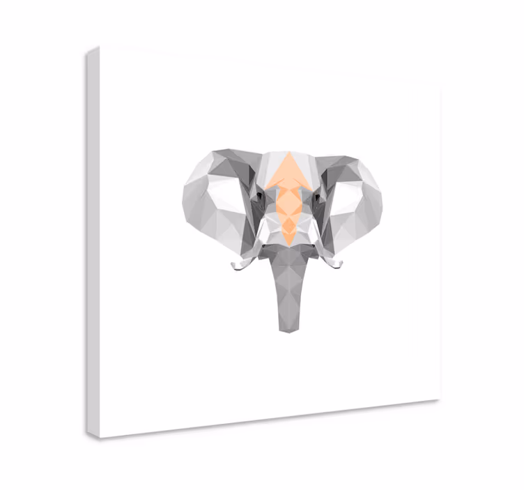 Cuadro geométrico Abigarrada cara de elefante - TenVinilo