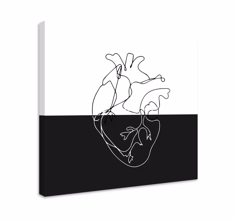 Cuadro geométrico Lineart de corazón geométrico - TenVinilo
