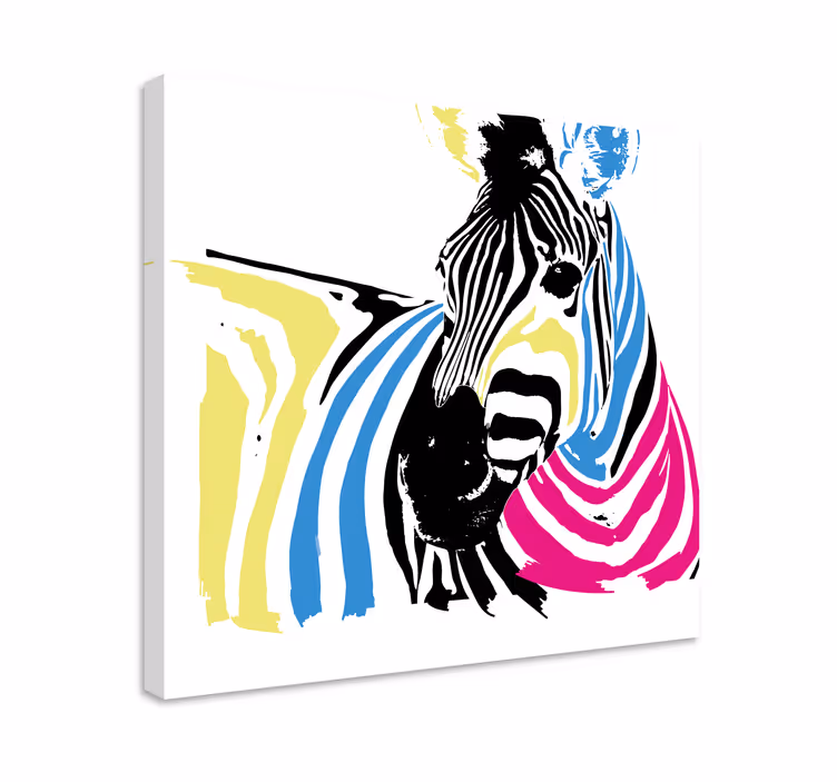 Cuadro animales cebra con rayas vibrantes - TenVinilo