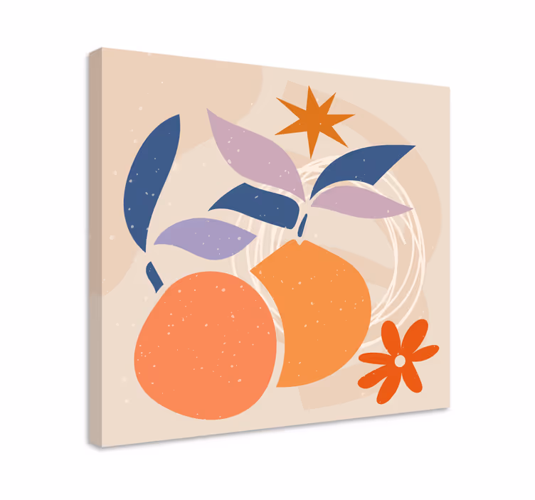 Cuadro bodegones composición de frutas cítricas - TenVinilo