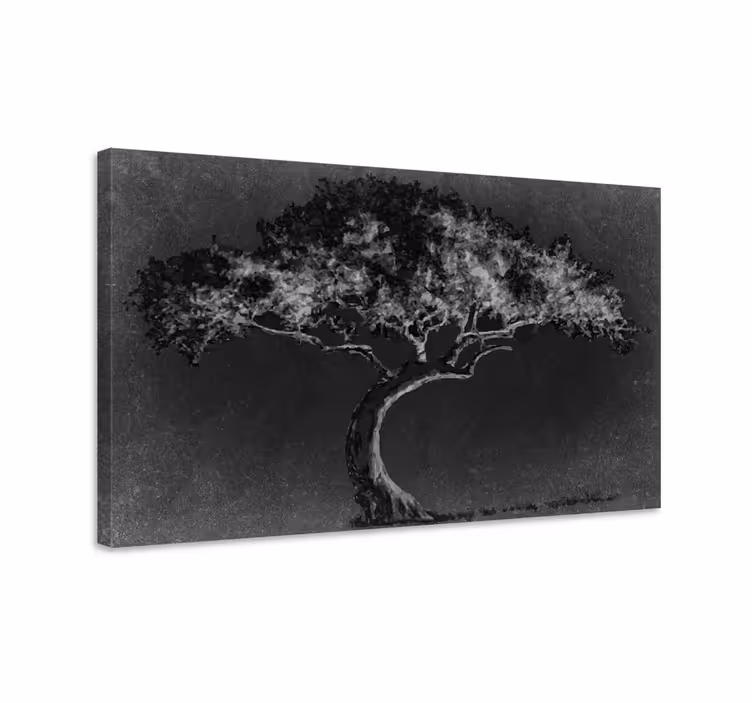 Cuadro de árboles silueta de árbol solitario - TenVinilo