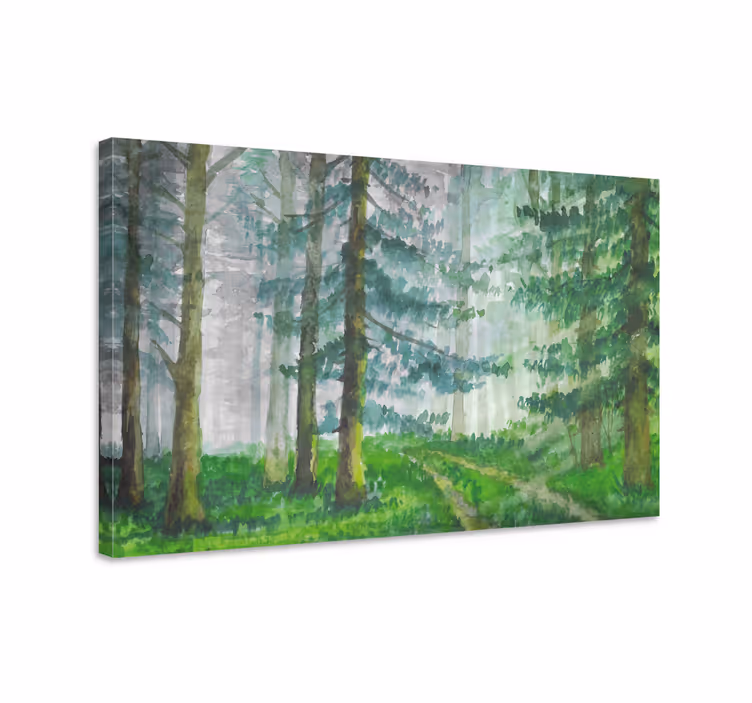 Cuadro árboles Bosque de coníferas escandinavo - TenVinilo