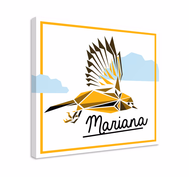 Cuadro aves pájaro amarillo volador - TenVinilo
