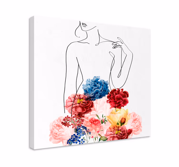 Cuadro moderno Vestido de mujer con flores - TenVinilo