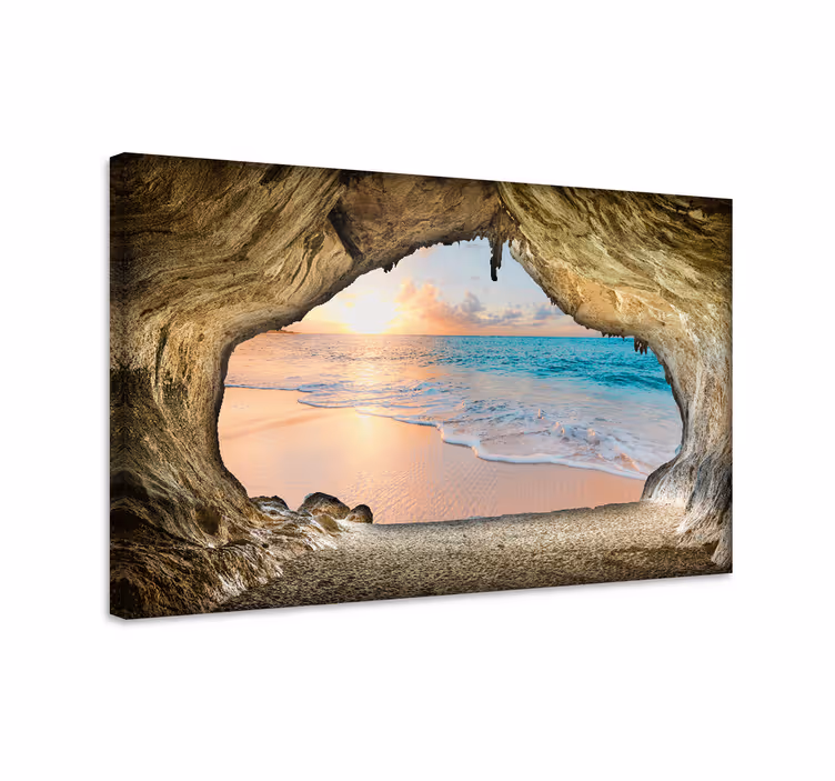 Cuadro paisajes vista de playa cueva - TenVinilo