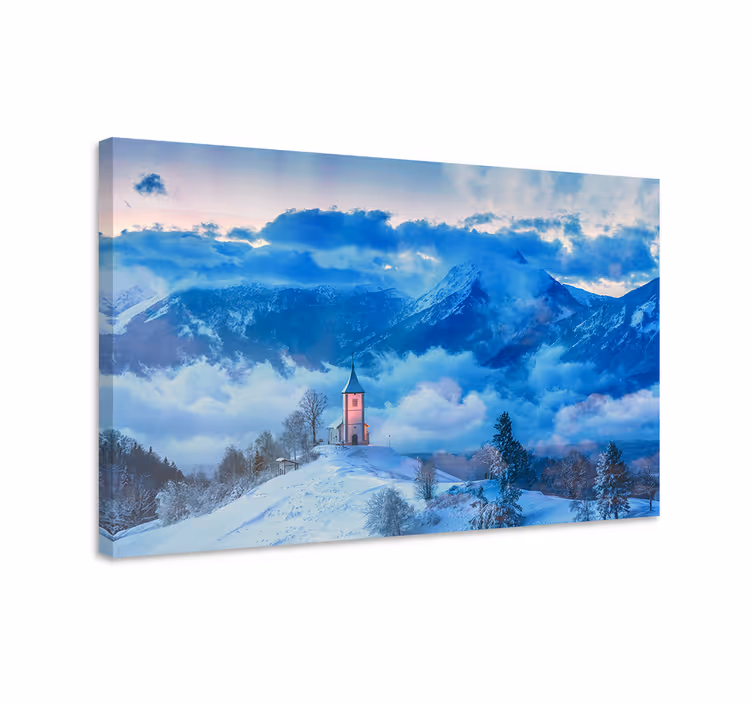 Cuadro paisajes Montaña de nieve y niebla - TenVinilo