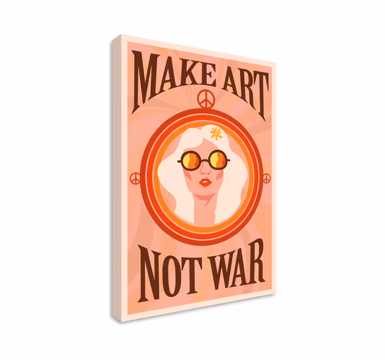 Cuadro frase Haz el arte, no la guerra - TenVinilo