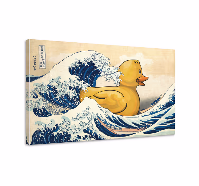 Cuadro en arte Pato de goma kanagawa - TenVinilo