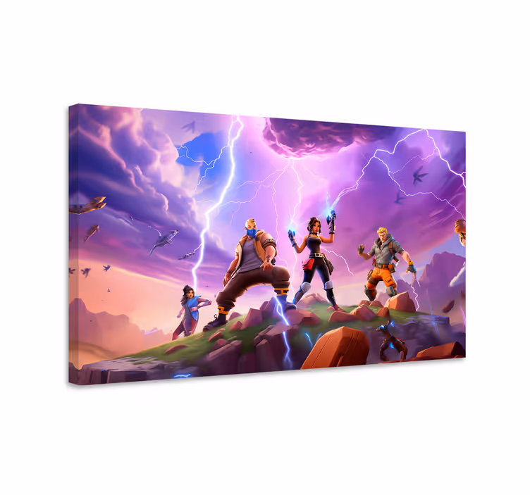 Cuadro decorativo videojuego personajes en una tormenta - TenVinilo