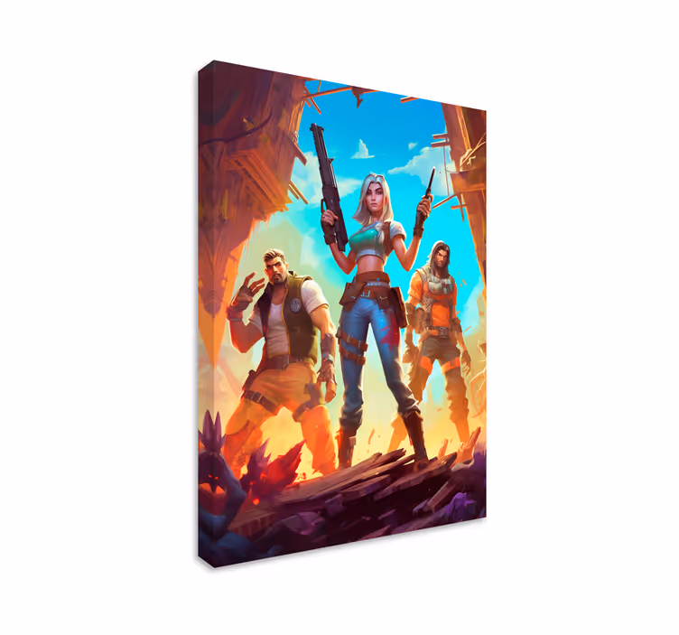 Cuadro decorativo videojuego guerreros lugar abandonado - TenVinilo