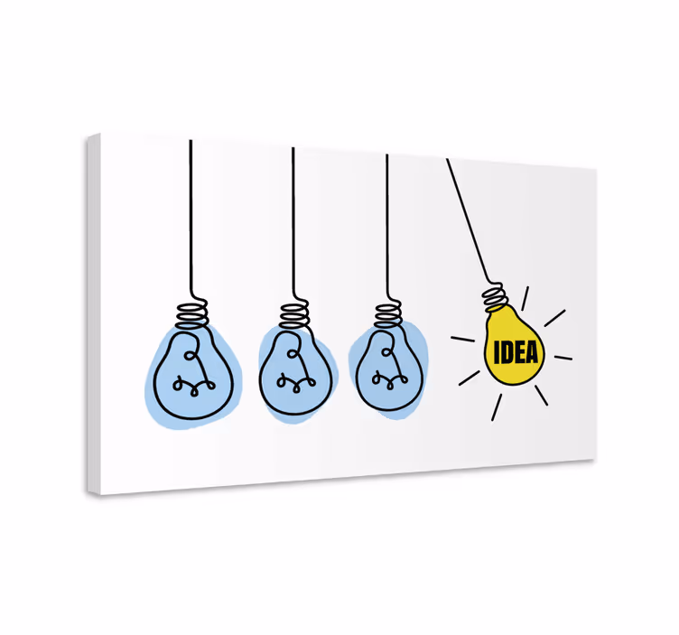 Cuadro motivador Idea con ampolletas - TenVinilo