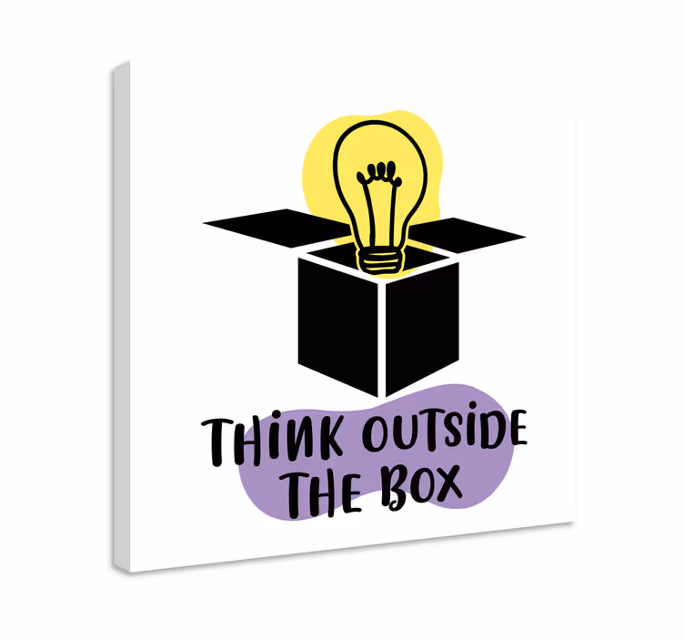 Cuadro frase motivadora Think outside the box - TenVinilo