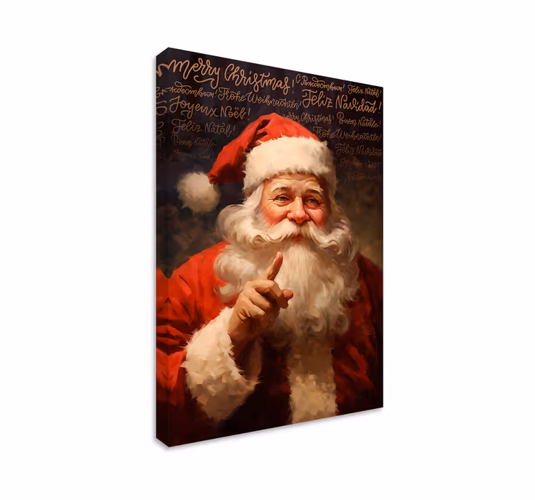Cuadro de Navidad retrato de Papá Noel - TenVinilo