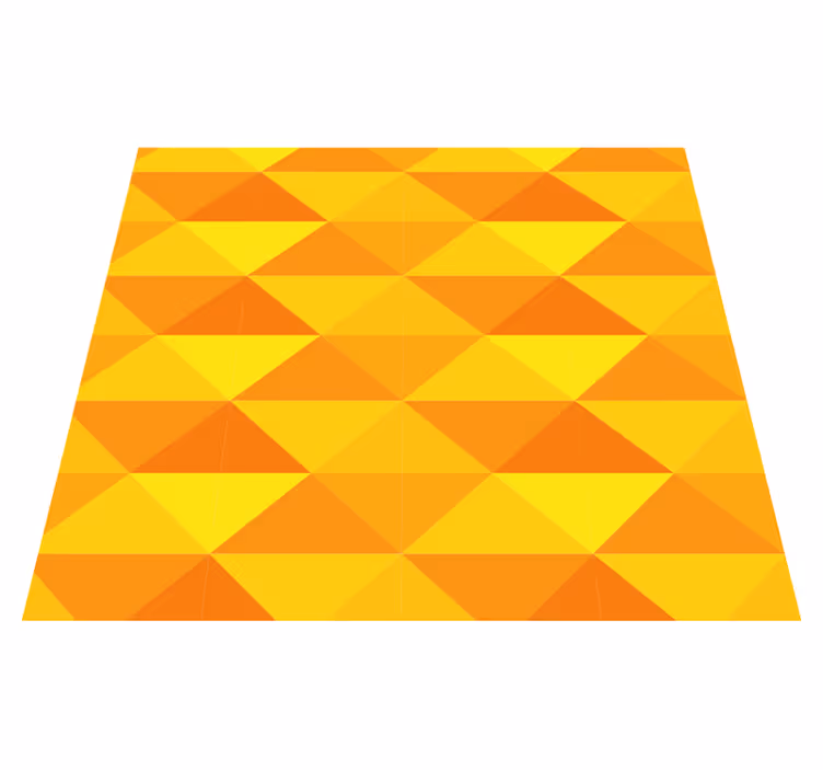 Alfombra vinílica amarilla diseño de triángulos geométricos - TenVinilo