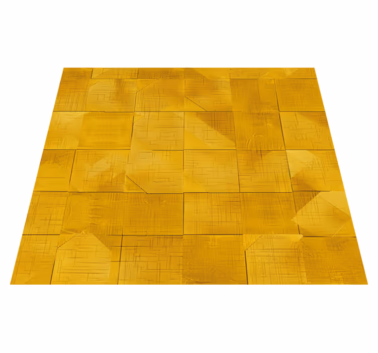 Alfombra vinílica amarilla cuadrados geométricos - TenVinilo
