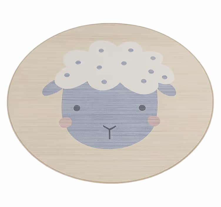 Alfombra vinílica infantil oveja bebé beige - TenVinilo