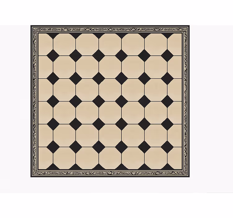 Alfombra de vinilo para cocina cuadros beige diamante - TenVinilo