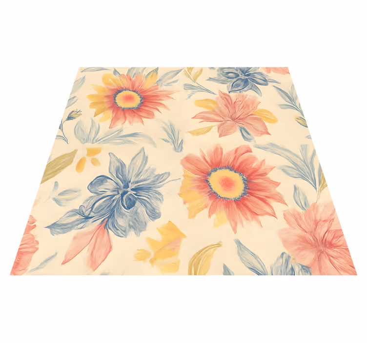 Alfombra de vinilo para cocina explosión floral - TenVinilo