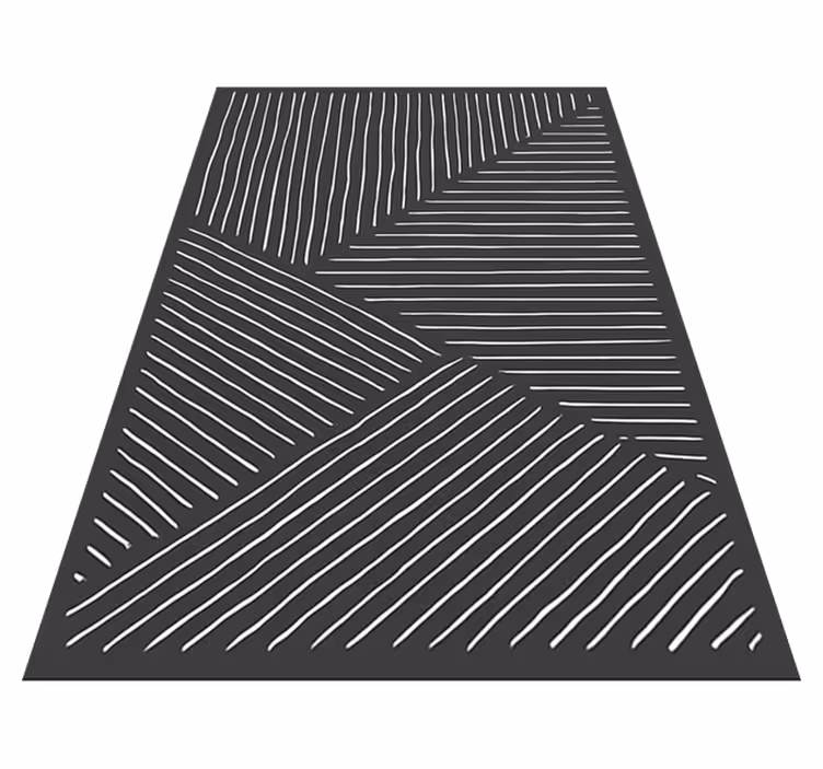 Alfombra de vinilo para cocina líneas onduladas blancas - TenVinilo
