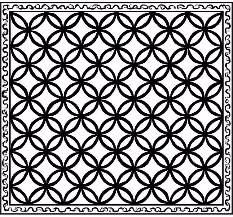 Alfombra de vinilo para cocina blanco y negro adornado - TenVinilo
