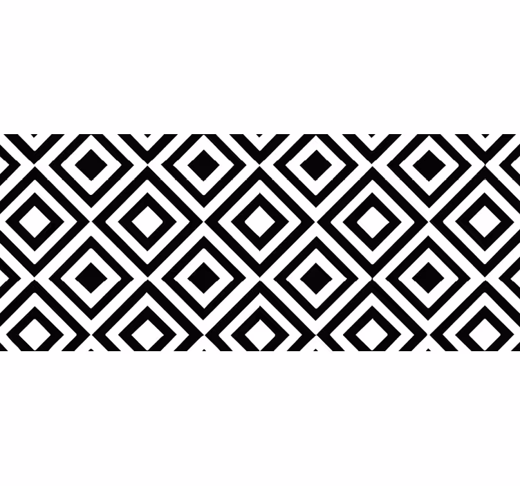 Alfombra vinílica geométrica blanco y negro - TenVinilo