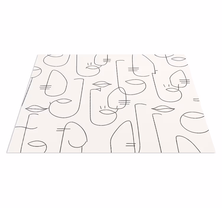 Alfombra de vinilo para cocina partes de cara abstractas - TenVinilo