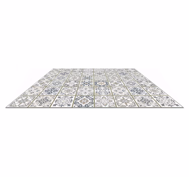 Alfombra vinílica salón corredor de azulejos marroquíes - TenVinilo