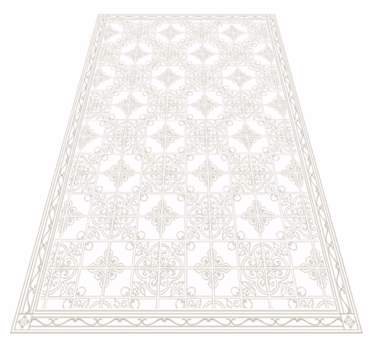 Alfombra vinílica salón beige ornate mat - TenVinilo