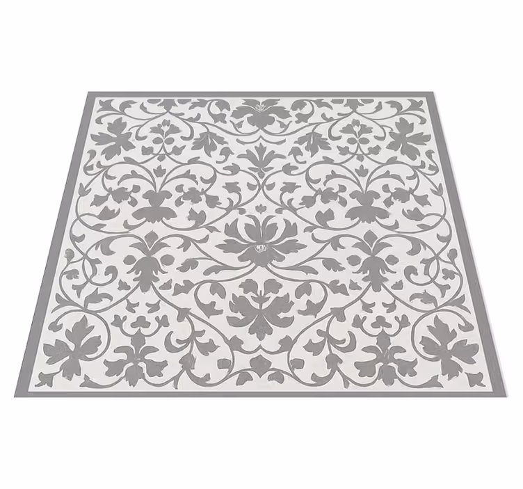 Alfombra de vinilo para cocina arabesco gris elegante - TenVinilo
