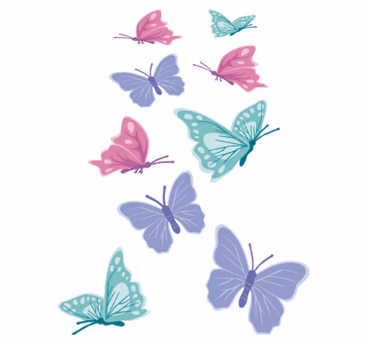Alfombra vinílica animales mariposas color pastel - TenVinilo