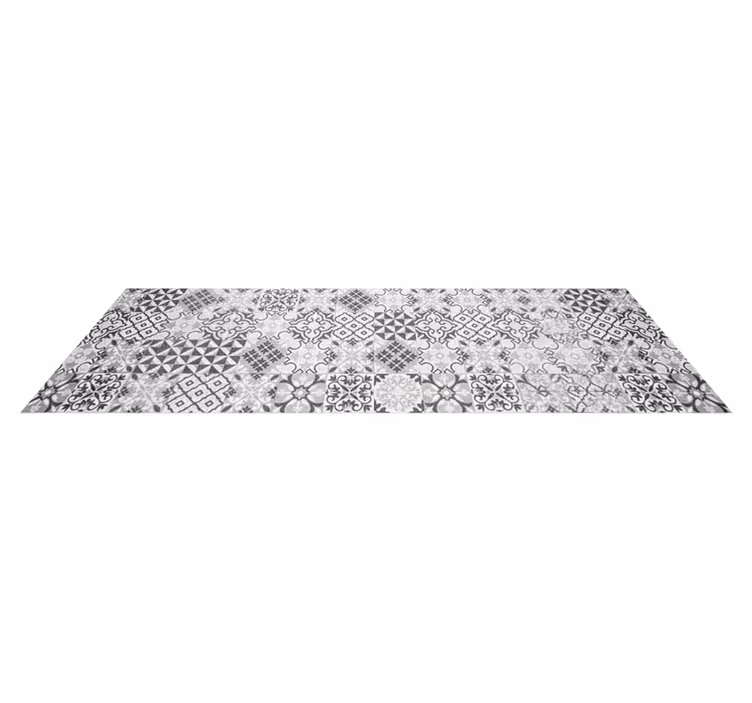 Alfombra de vinilo para cocina mosaico gris intrincado - TenVinilo