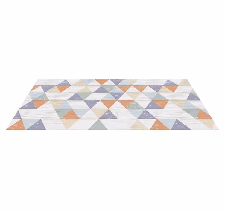 Alfombra de vinilo para cocina triángulos de madera pastel - TenVinilo